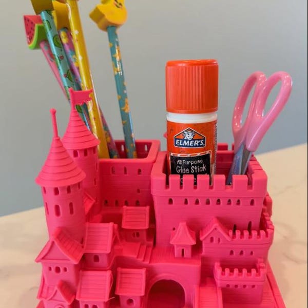 3D printed castle pencil holder