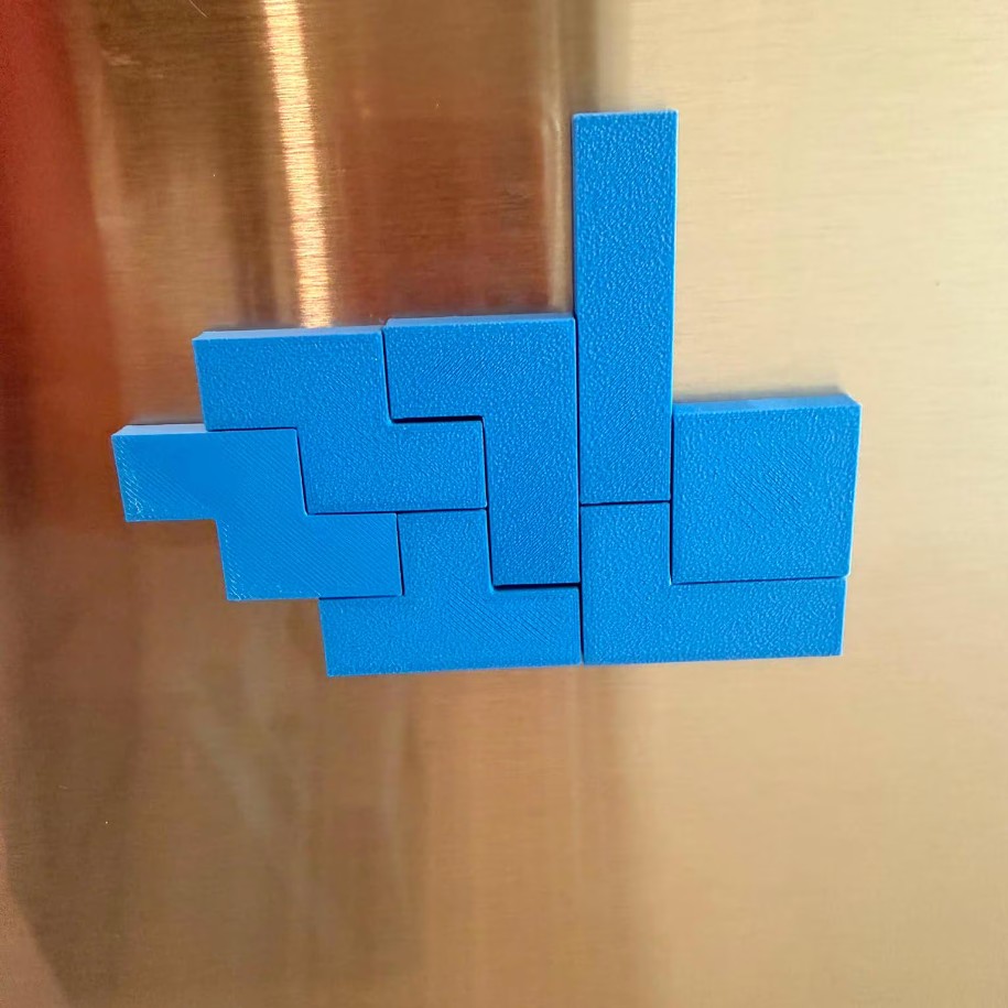 Retro Block Puzzle Fridge Magnets — photo 2 of 3, made to order by Danjo 3D Studio