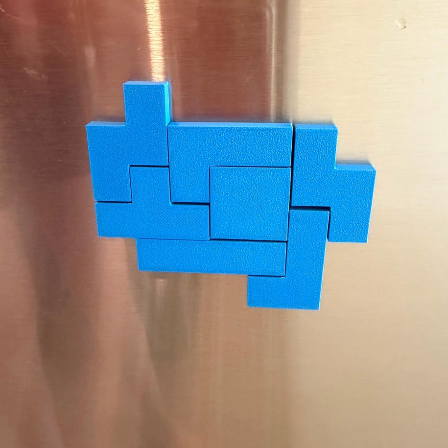 Retro Block Puzzle Fridge Magnets — photo 3 of 3, made to order by Danjo 3D Studio