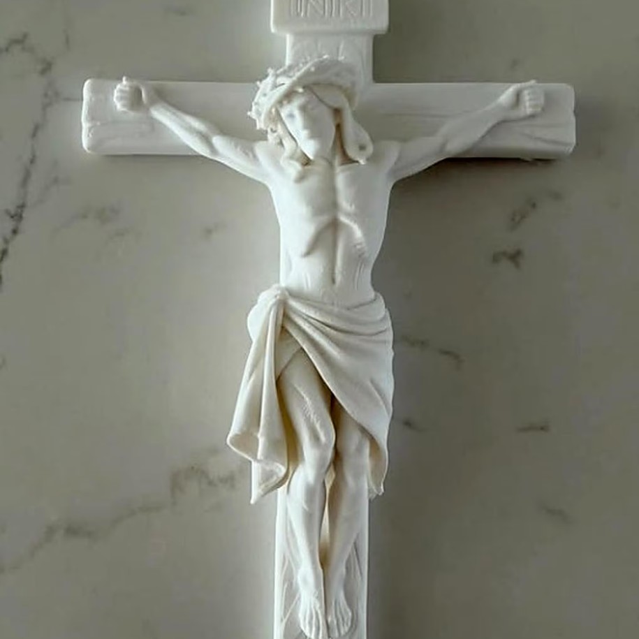 White Crucifix Wall Cross — photo 2 of 3, made to order by Danjo 3D Studio