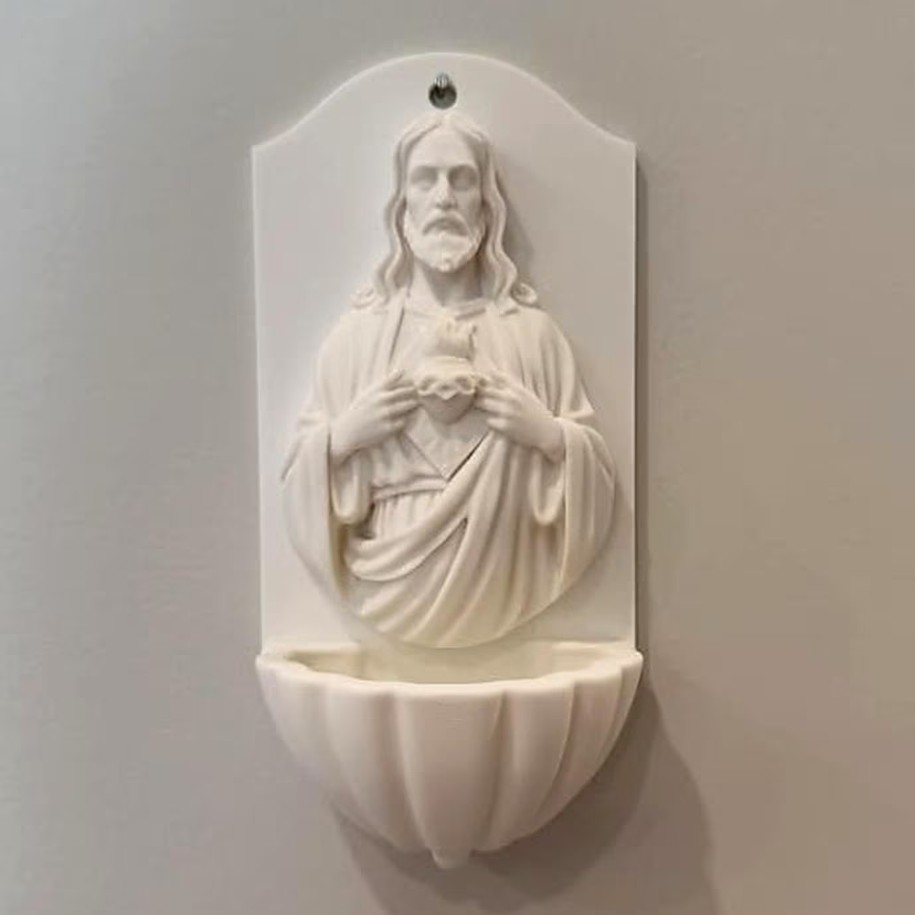 Sacred Heart Jesus Holy Water Font — photo 2 of 3, made to order by Danjo 3D Studio