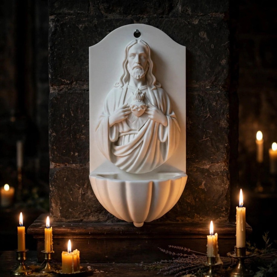 Sacred Heart Jesus Holy Water Font — photo 3 of 3, made to order by Danjo 3D Studio