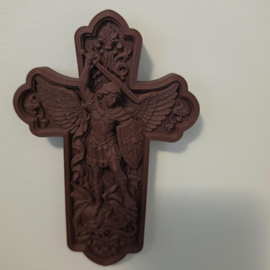 St. Michael Archangel Wall Cross — photo 3 of 3, made to order by Danjo 3D Studio