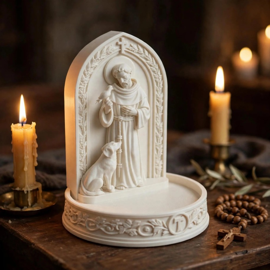 Saint Francis of Assisi Rosary Holder — photo 2 of 3, made to order by Danjo 3D Studio