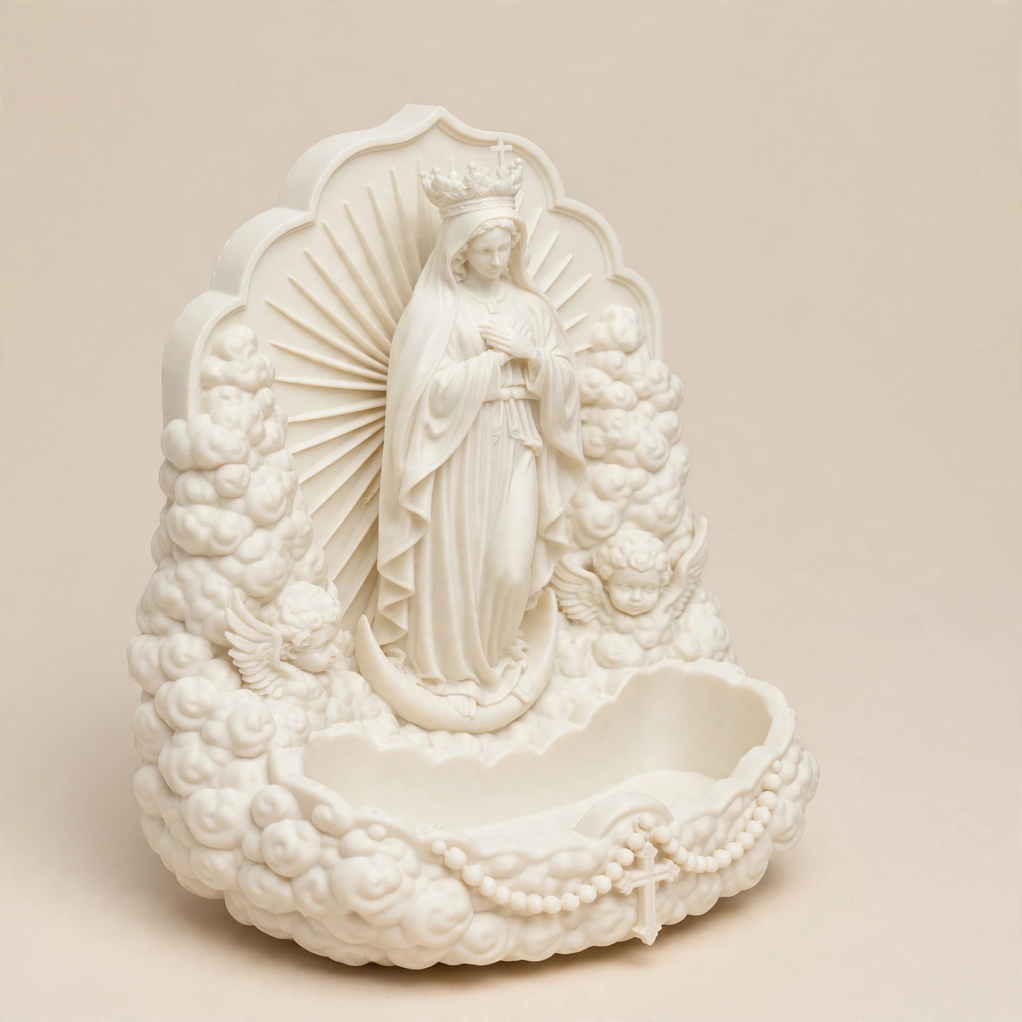 Immaculate Conception rosary holder statue