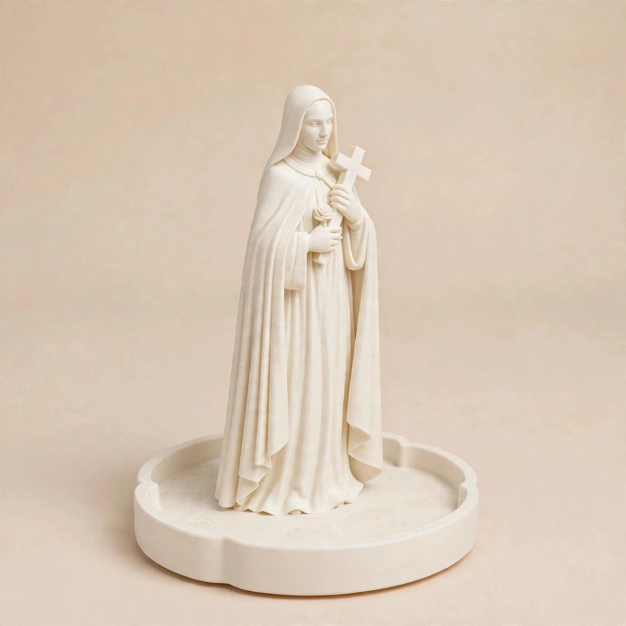 Saint Therese of Lisieux rosary holder statue