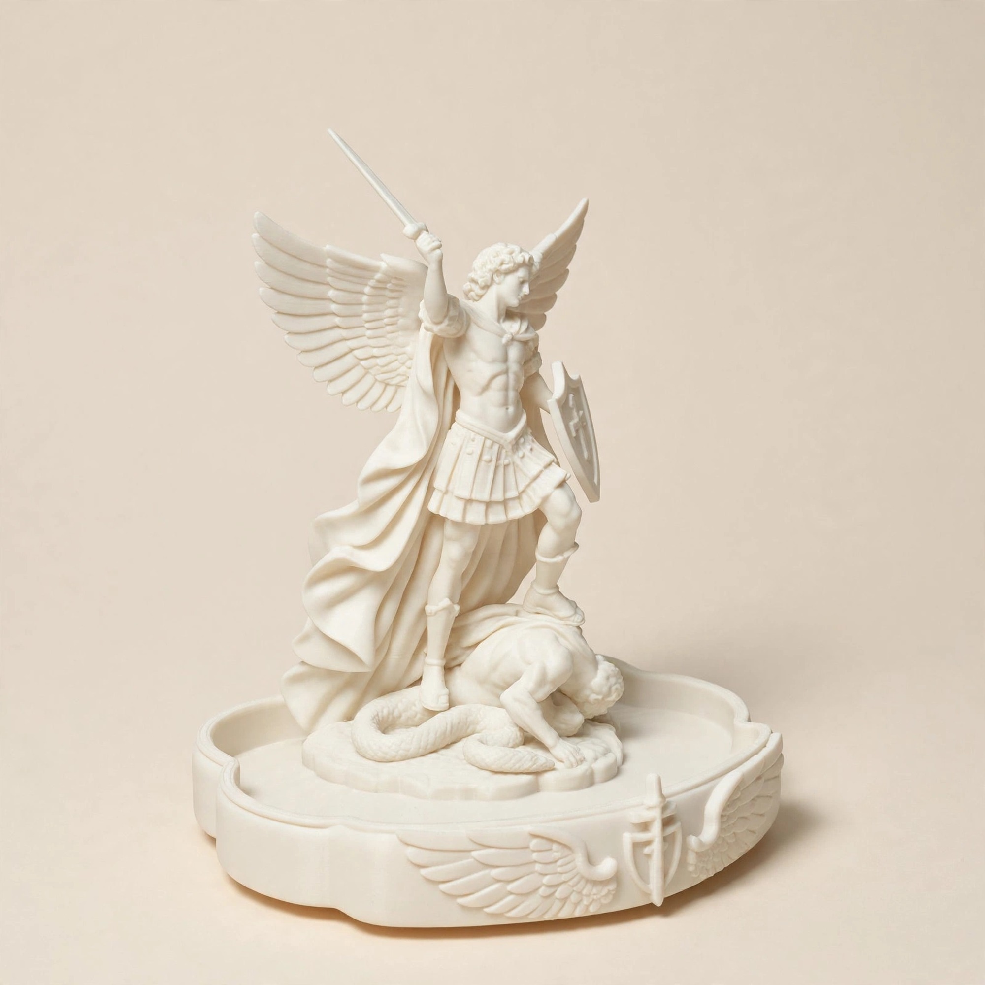 Saint Michael the Archangel rosary holder statue