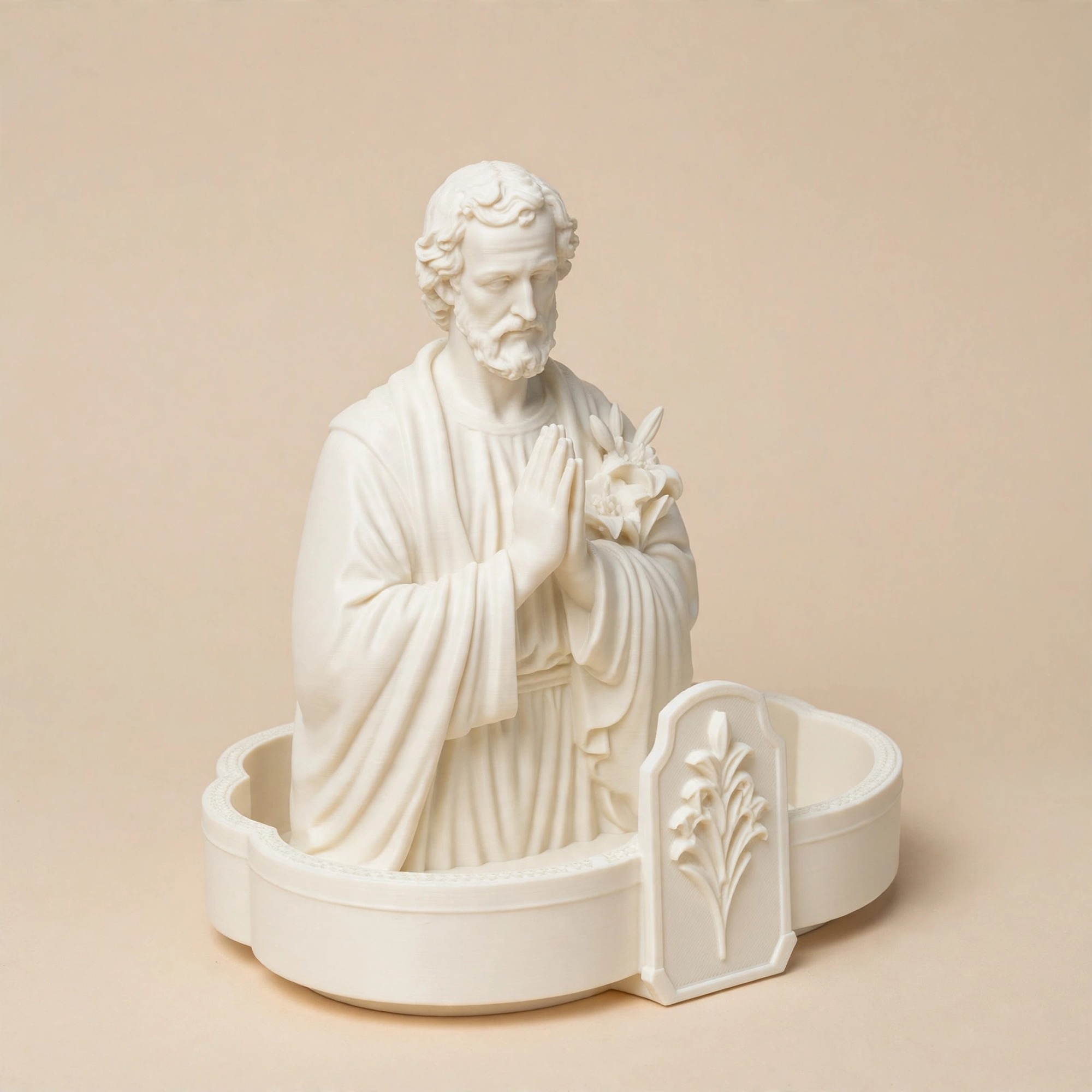 Saint Joseph rosary holder statue